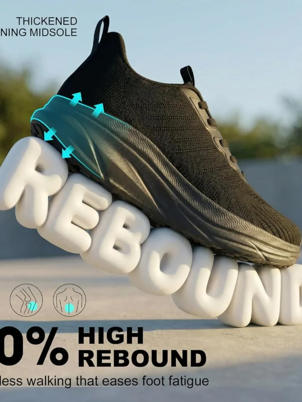 Women's Full Black Walking Shoes Non-Slip Breathable Mesh Athletic Sneakers
